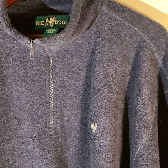 Vintage 90s Mens Big Dogs1/4 Zip Pullover, Medium, Navy unisex - Picture 7 of 10